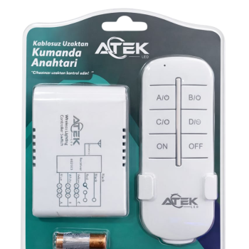 ATEK Kablosuz Uzaktan Kumanda Anahtarı Beyaz (Wireless Remote Control Switch)