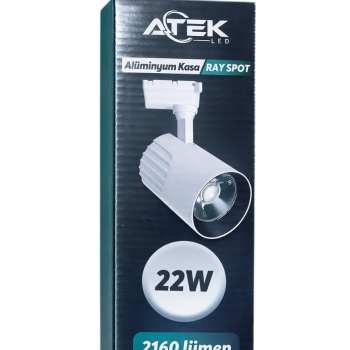 ATEK LED Ray Spot 22W 6500K Beyaz Işık (Beyaz Kasa)
