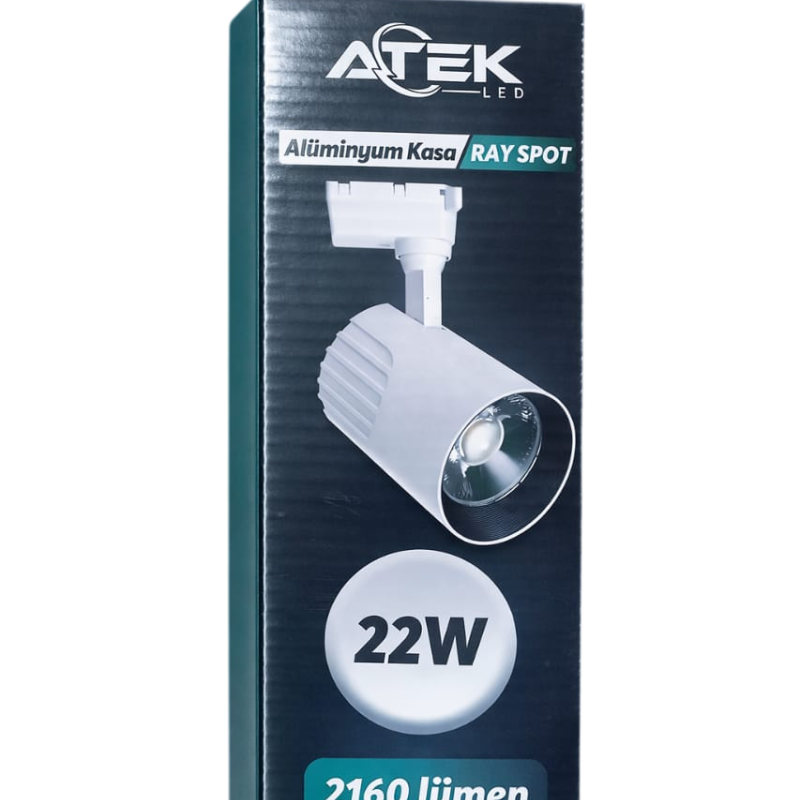 ATEK LED Ray Spot 22W 6500K Beyaz Işık (Siyah Kasa)