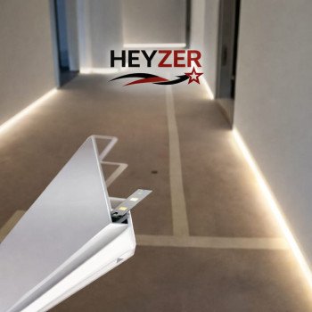 HEYZER Altı Oval LED’li Süpürgelik Profili (3 Metre) – Alüminyum