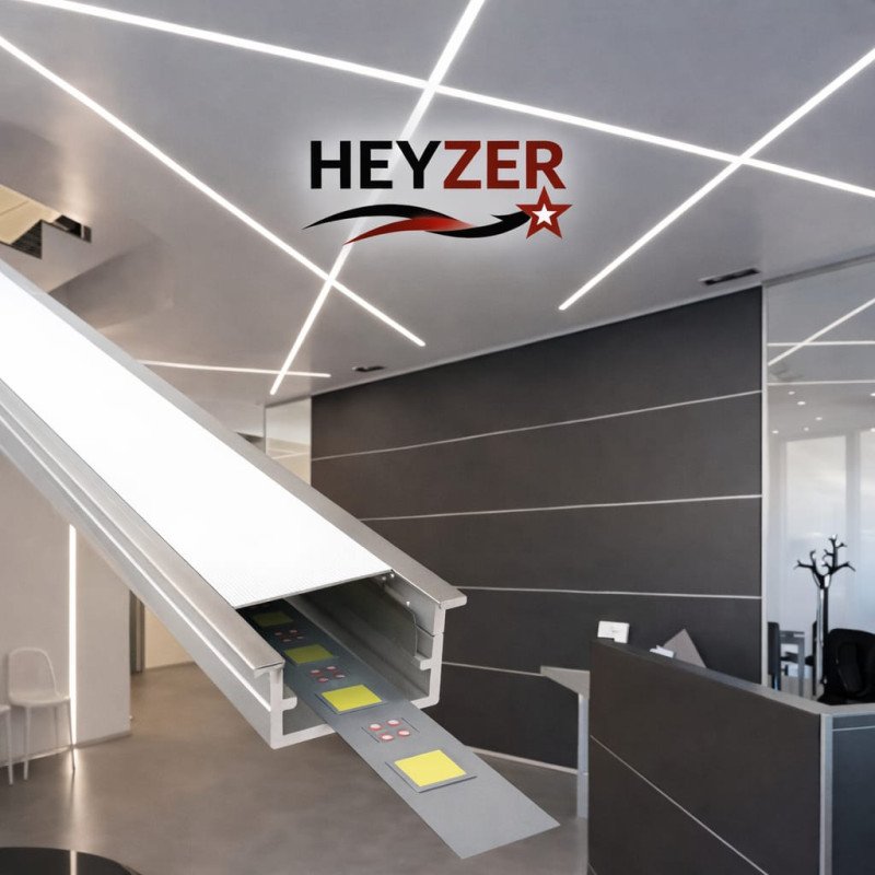 HEYZER 8×14 Kanatlı LED Profili (3 Metre) – Alüminyum