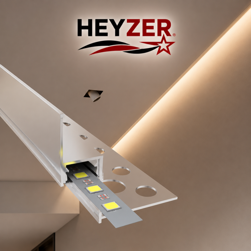 HEYZER Alçıpan Gizli LED Profili (3 Metre) – Alüminyum
