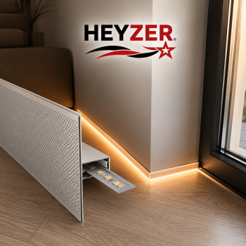 HEYZER Sıva Altı Süpürgelik Profili (3 Metre) – Alüminyum